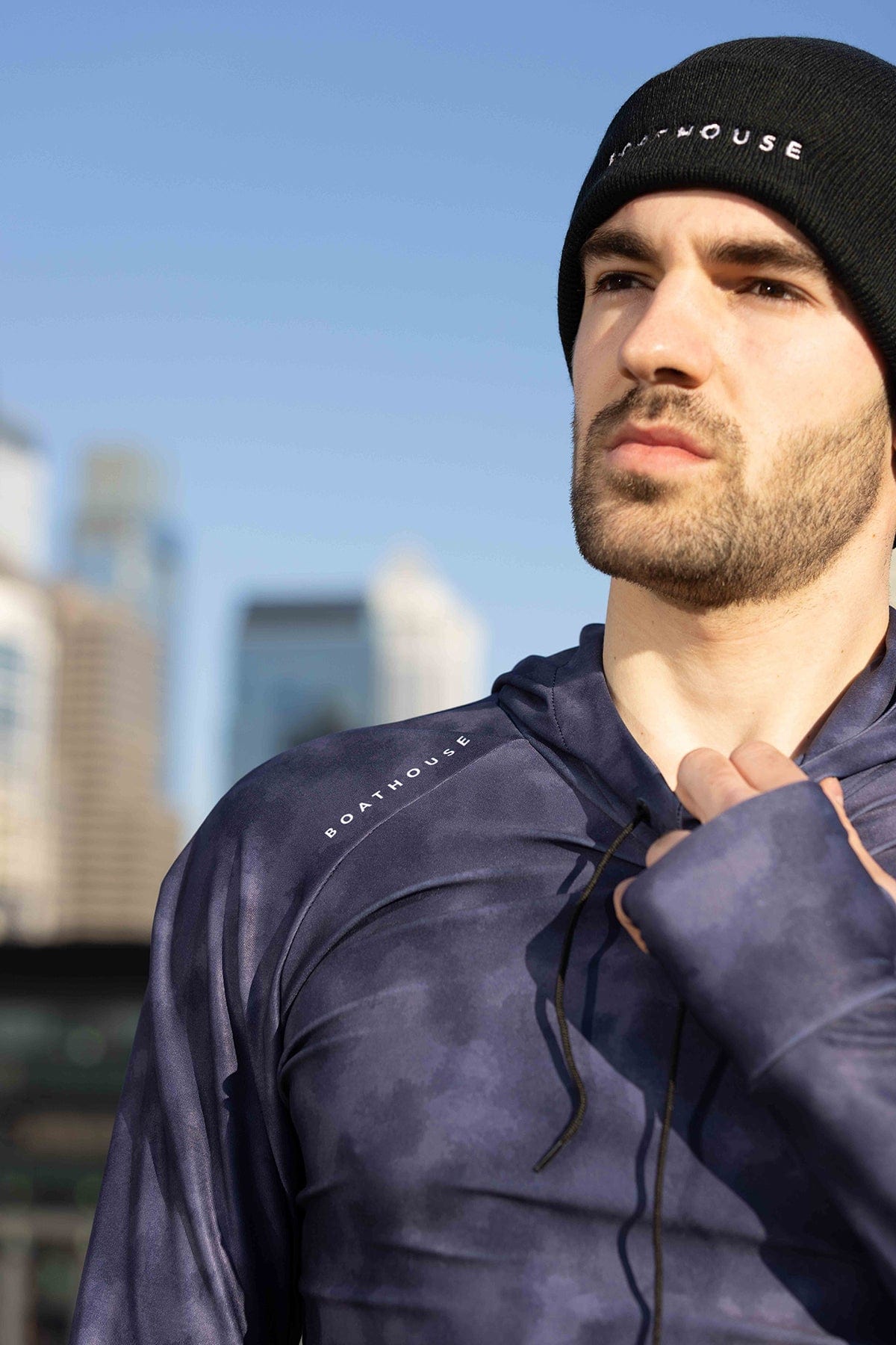 BOATHOUSE Men's 215 Printed Hooded Compression Top - Image 2