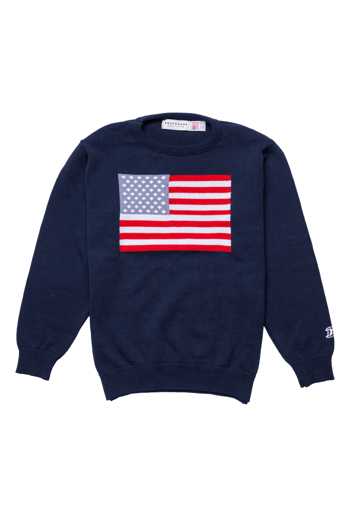 Unisex American Flag Knit Crew - Image 4