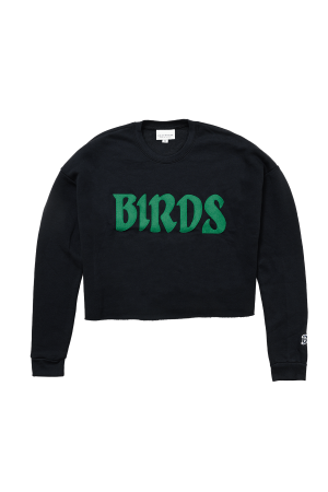 Women's Birds Felt Cropped Sweatshirt
